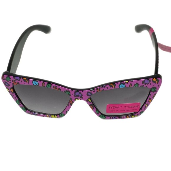 NWT Betsey Johnson Strike a Pose 80\'s Cat Eye Leopard Print Colorful Sunglasses main image 9